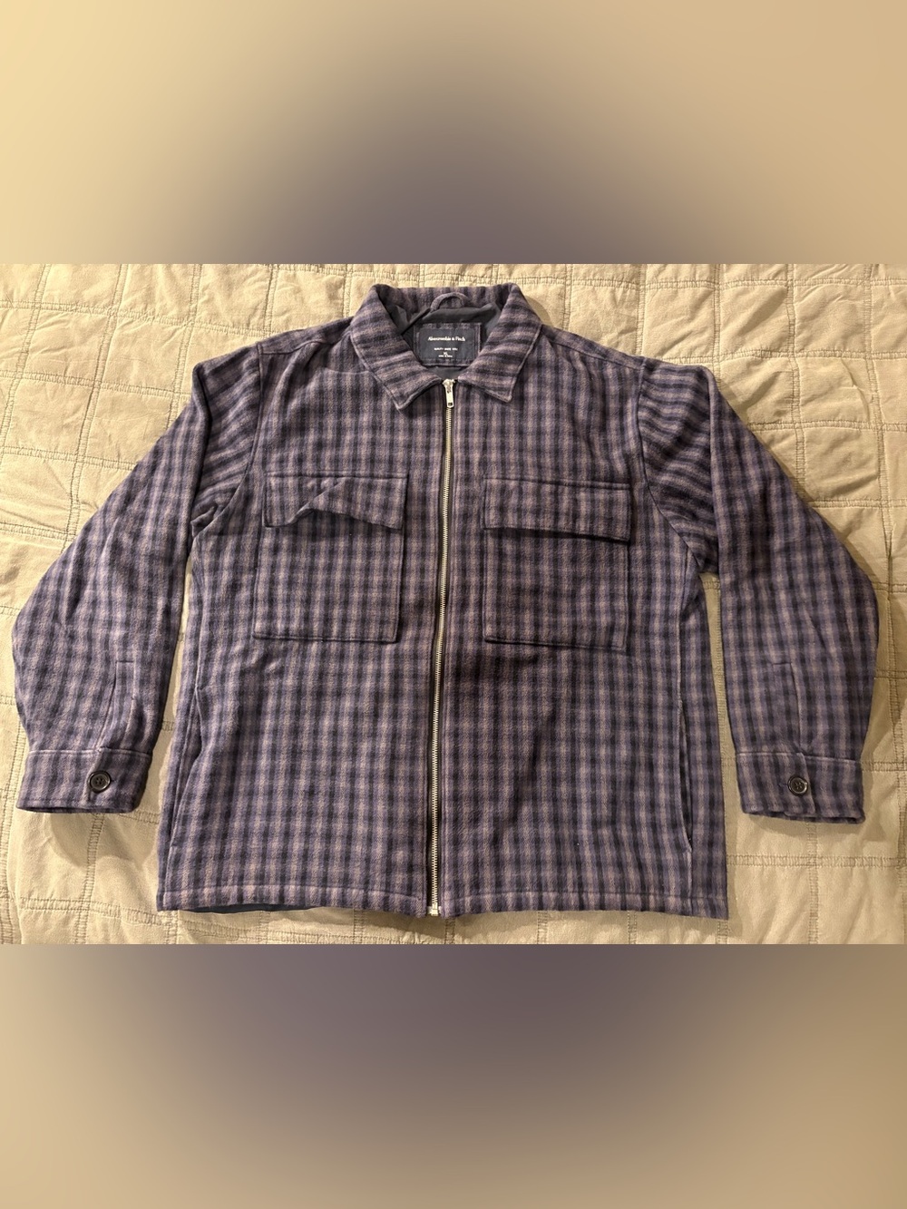 Abercrombie & Fitch Plaid Collared Zip-Up Jacket